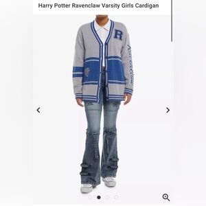 Hot Topic Blue and Gray Ravenclaw Cardigan